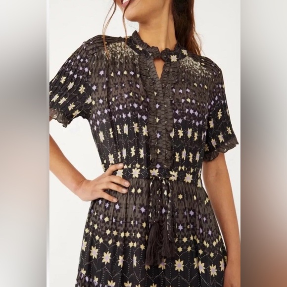Free People RARE Feelings Tiered Maxi Boho Whimsigoth Dress Multicolor Size M - Picture 3 of 16